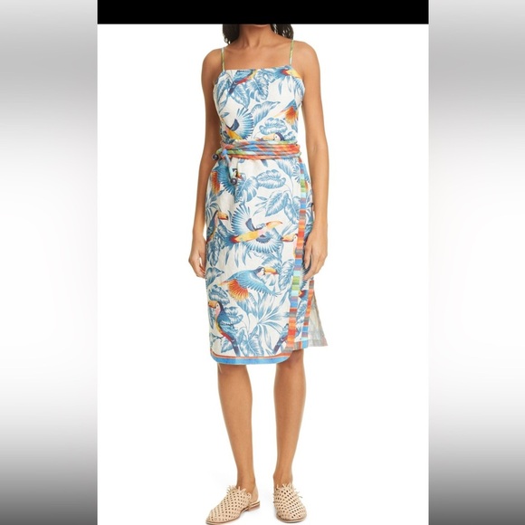 LAST CHANCE Farm Rio Flying Toucans Open Back Midi Dress - Picture 7 of 10